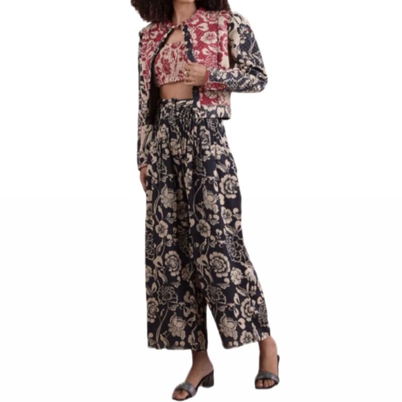 Let Me Be Willow High Waisted Floral Pants - Navy - Picture 1 of 1